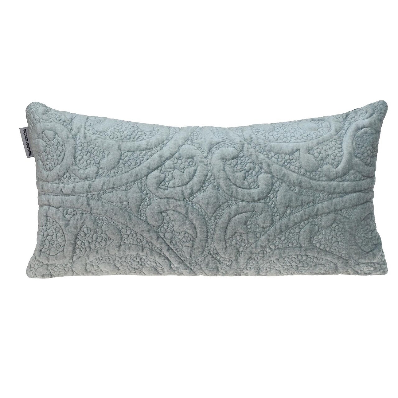 Nassau Collection 24" Gray Transitional Rectangular Quilted Throw Pillow